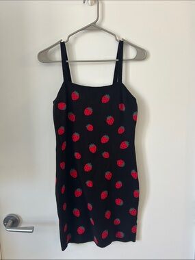 Black Strawberry knit mini dress